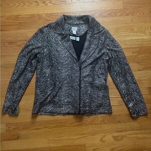 Chico's Black and Silver Zebra Print Blazer